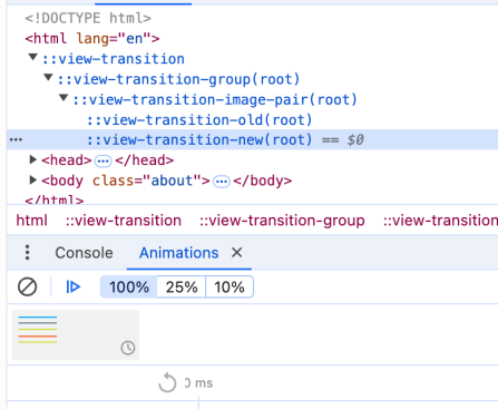 Examples of Same Page View Transitions
