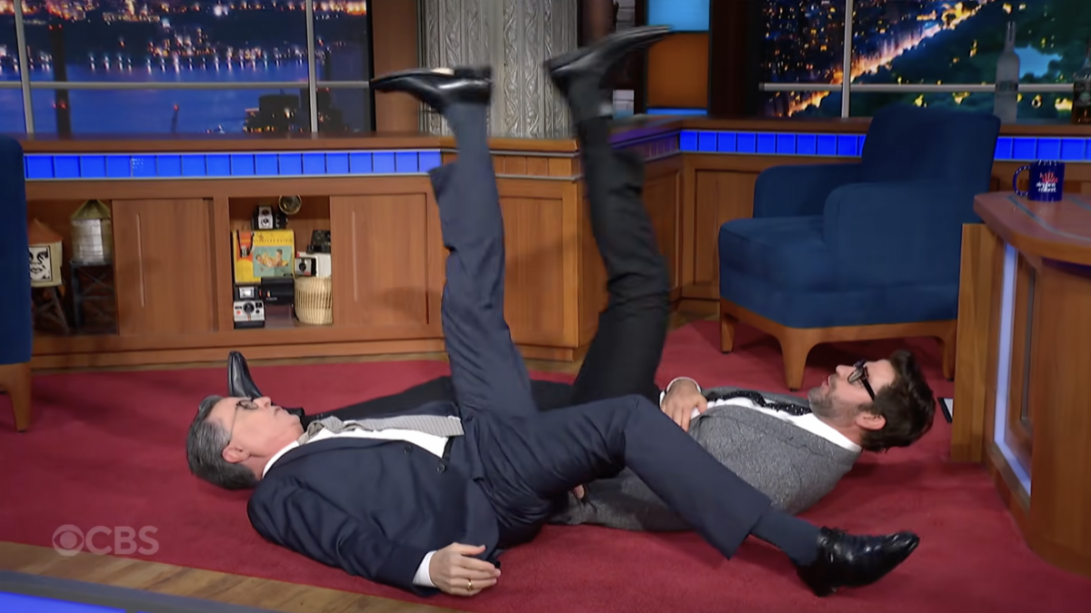 John Krasinski's Interview with Stephen Colbert Takes a Thrilling Turn