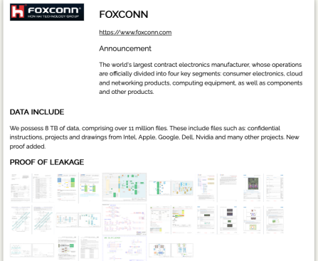 Ransomware Hackers Allegedly Breach Foxconn, Key Electronics Manufacturer for Apple, Google, Nvidia