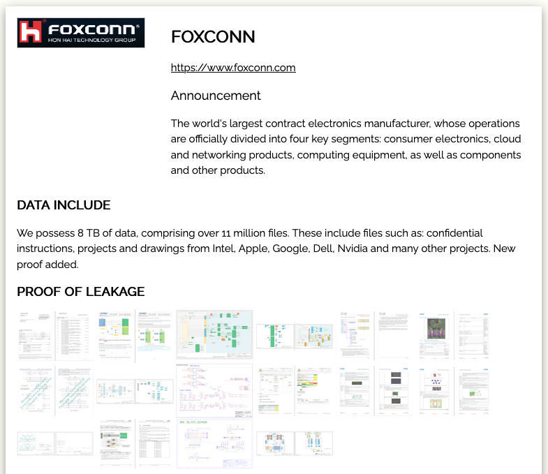 Ransomware Hackers Allegedly Breach Foxconn, Key Electronics Manufacturer for Apple, Google, Nvidia