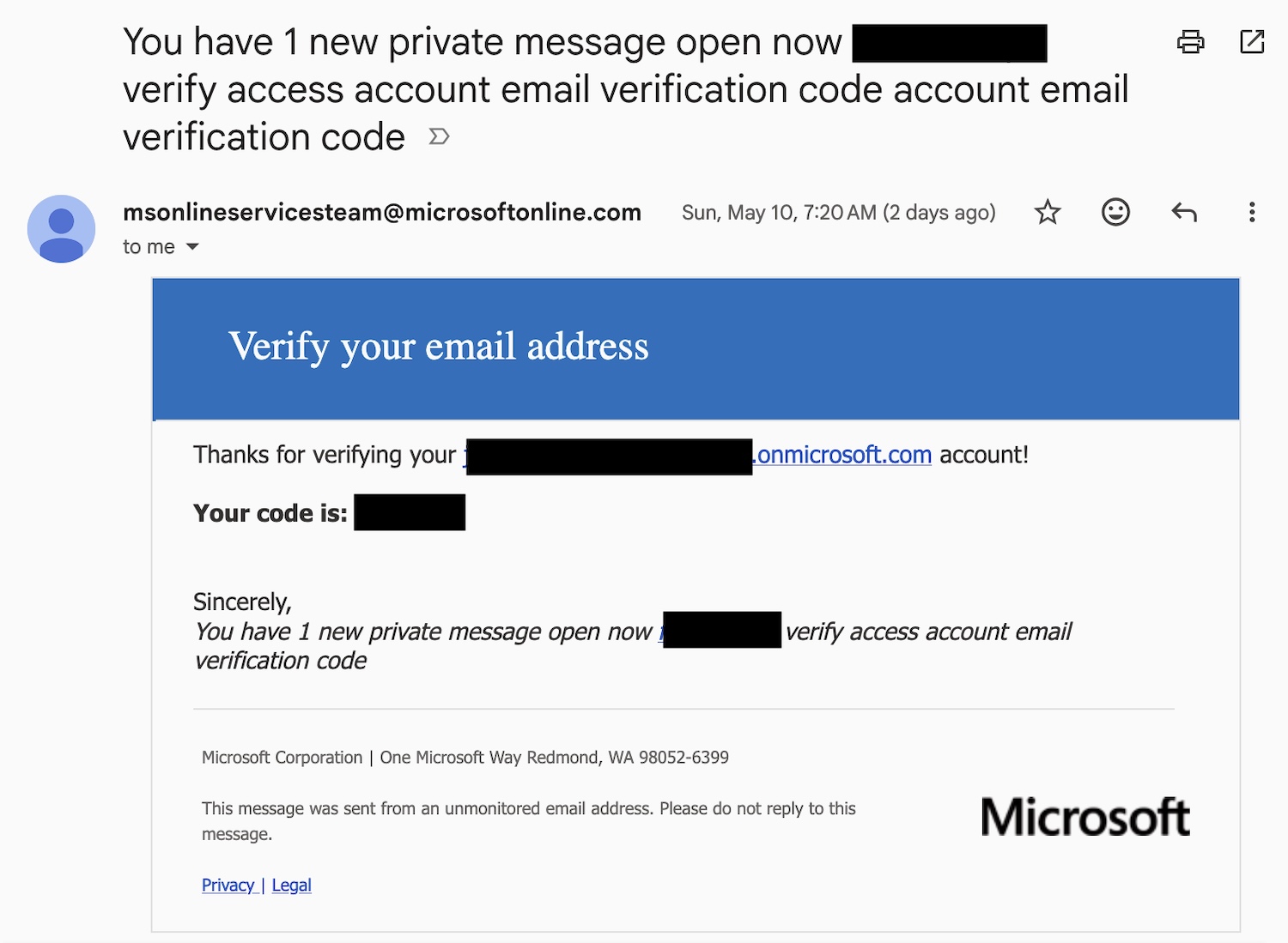 Scammers Exploit Internal Microsoft Account to Distribute Spam Links