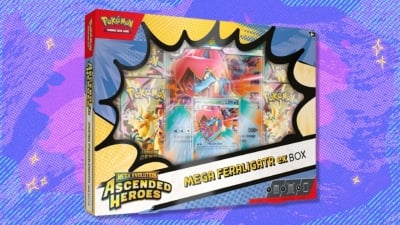 The Pokémon TCG Mega Evolution Ascended Heroes Mega Feraligatr ex Box is now over $10 off at Amazon
